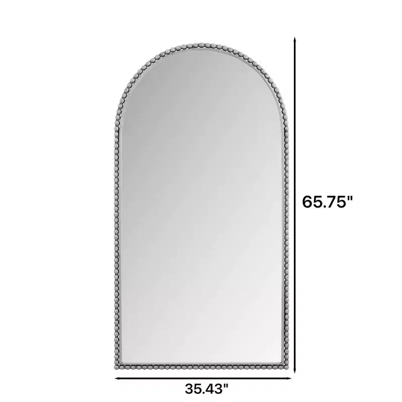 Okak 65*35in Retro Metal Full Body Mirror with Standing, Elegant Arched Mirror, Standing Mirror for Living Room, Bedroom