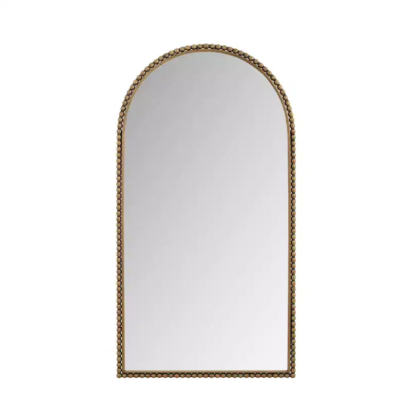 Okak 65*35in Retro Metal Full Body Mirror with Standing, Elegant Arched Mirror, Standing Mirror for Living Room, Bedroom