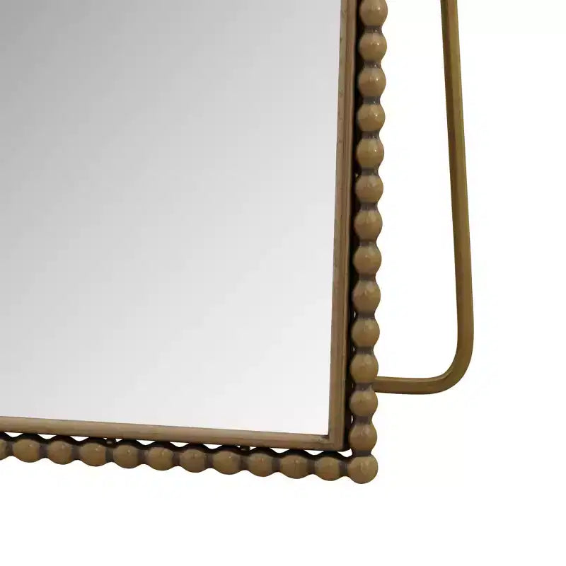 Okak 65*35in Retro Metal Full Body Mirror with Standing, Elegant Arched Mirror, Standing Mirror for Living Room, Bedroom