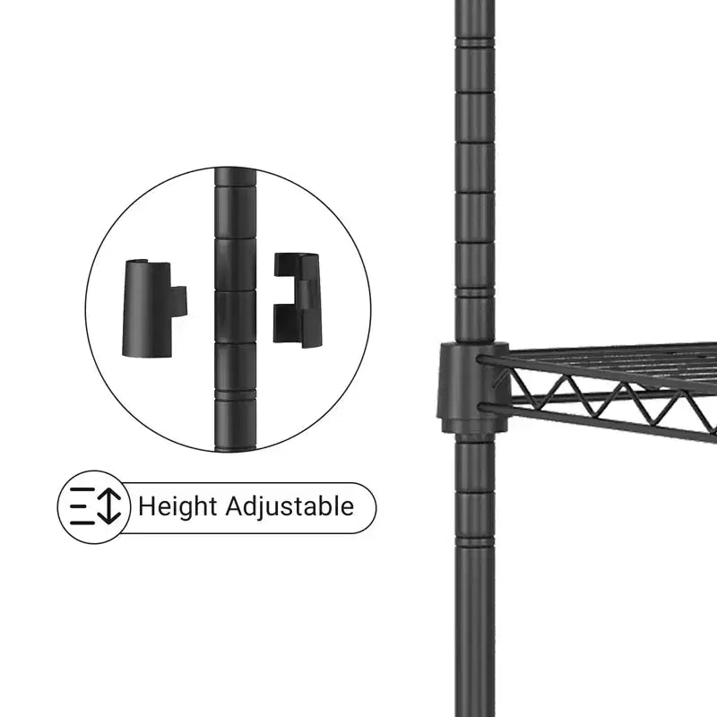 CuisinSmart 5 Tier Wire Storage Shelves, Metal Shelving for Storage Adjustable Shelving,Garage Shelving Pantry Shelves Kitchen Shelving, Black