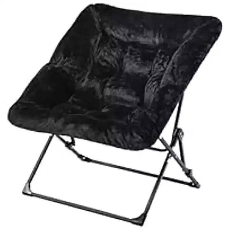 Comfy Oversized Saucer Chair, Soft Faux Fur Reading Lounge Chair for Adults, Foldable Cozy Chairs for Bedroom, Living Room, Dorm, Office