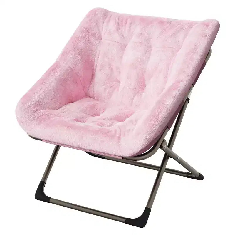 Comfy Oversized Saucer Chair, Soft Faux Fur Reading Lounge Chair for Adults, Foldable Cozy Chairs for Bedroom, Living Room, Dorm, Office