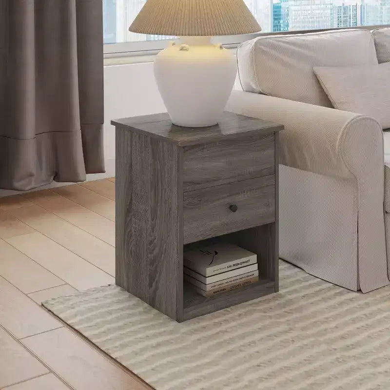 HOMLUX Lift Top End Table Nightstand Small Coffee Table w/ Storage Compartment Shelf