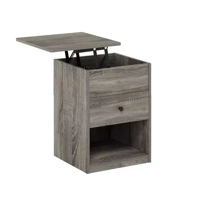 HOMLUX Lift Top End Table Nightstand Small Coffee Table w/ Storage Compartment Shelf
