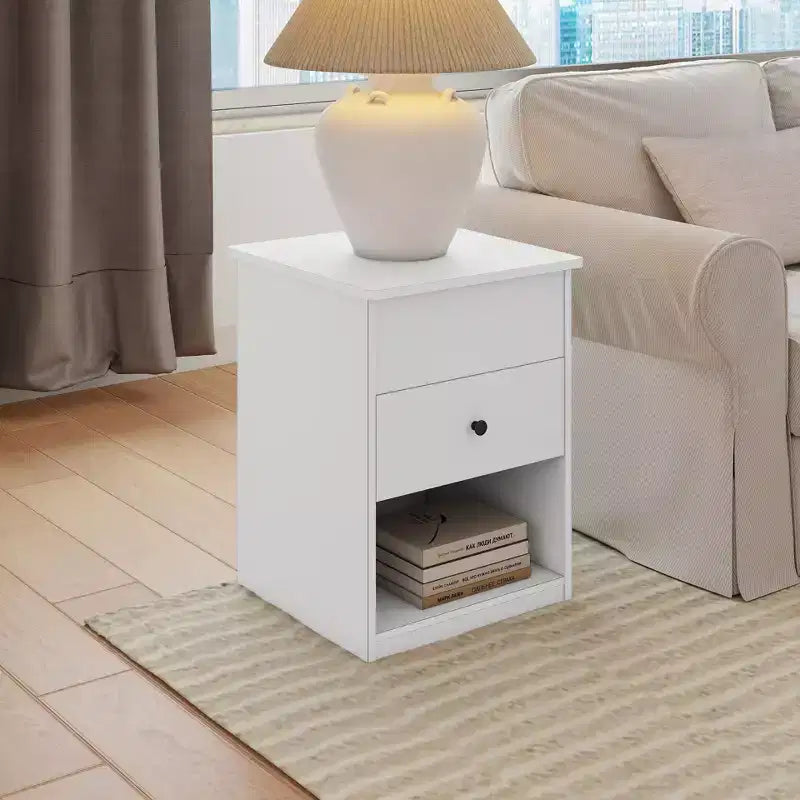 HOMLUX Lift Top End Table Nightstand Small Coffee Table w/ Storage Compartment Shelf