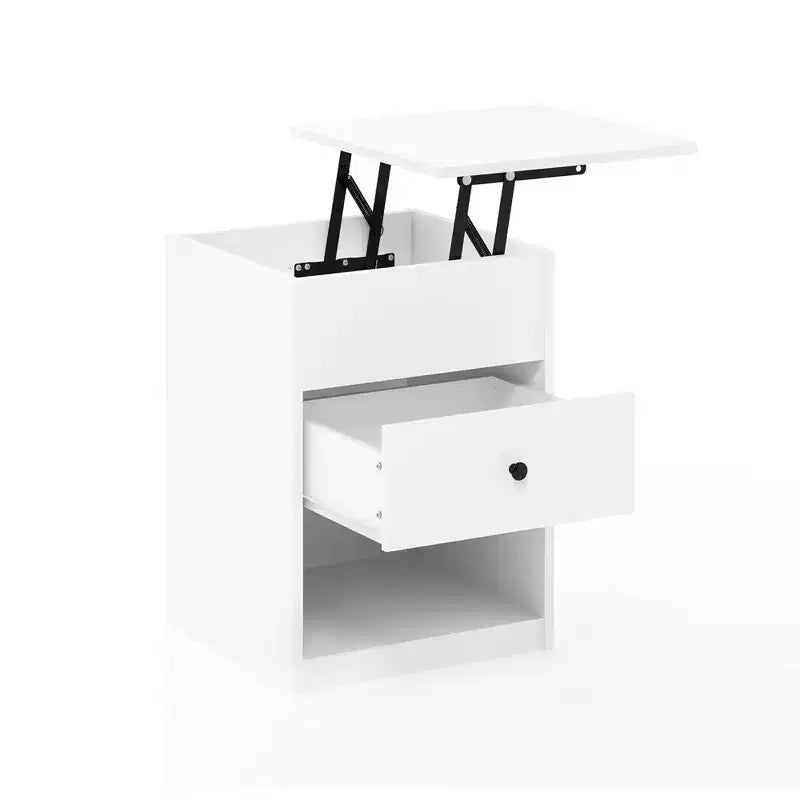 HOMLUX Lift Top End Table Nightstand Small Coffee Table w/ Storage Compartment Shelf