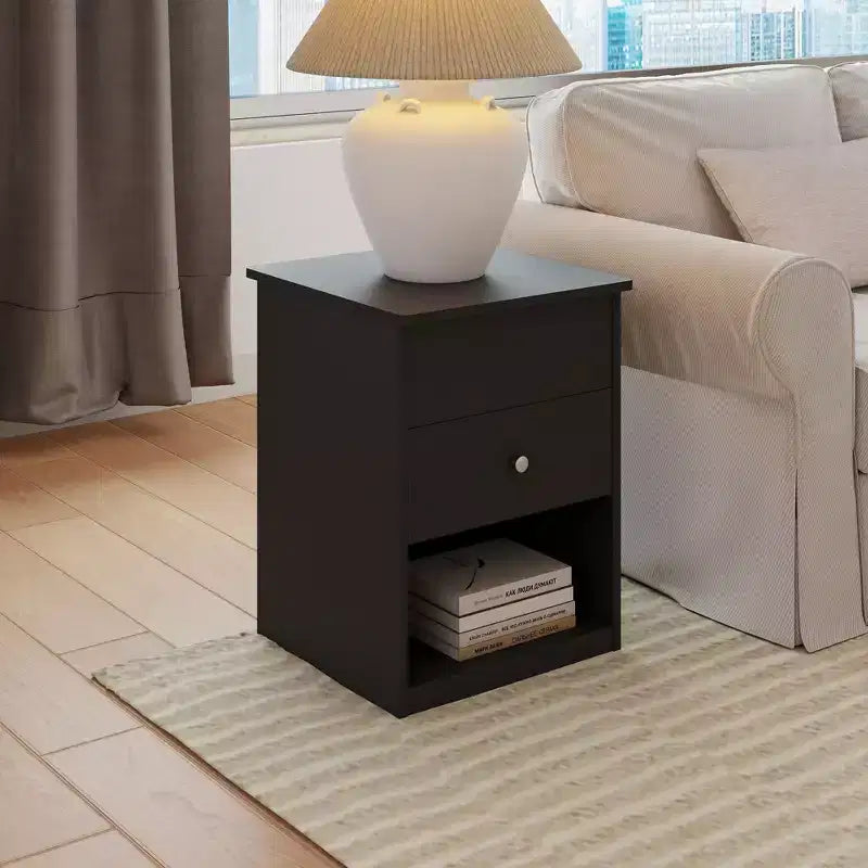 HOMLUX Lift Top End Table Nightstand Small Coffee Table w/ Storage Compartment Shelf