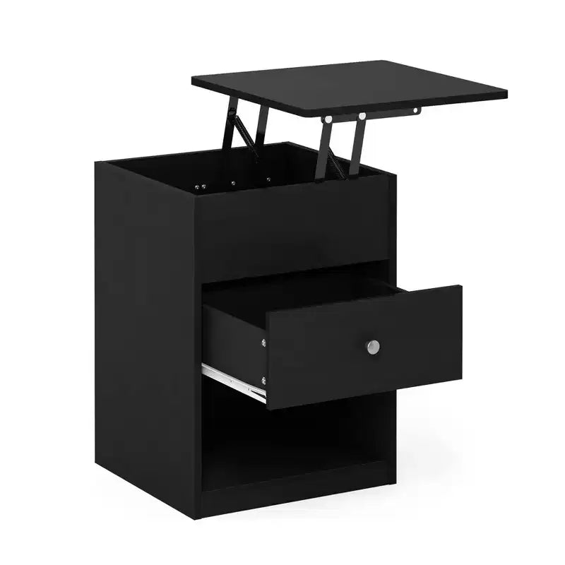 HOMLUX Lift Top End Table Nightstand Small Coffee Table w/ Storage Compartment Shelf