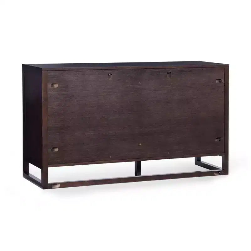 Hatteras Modern Boho 6-Drawer Dresser with Solid Wood & Natural Rattan Accents-Teamson Home