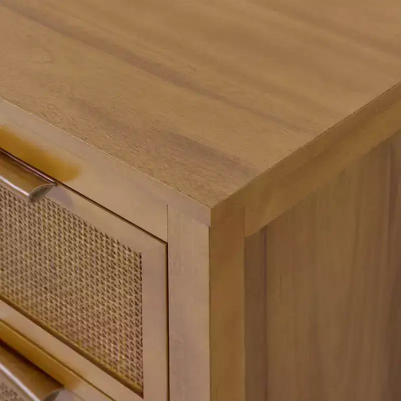 Hatteras Modern Boho 6-Drawer Dresser with Solid Wood & Natural Rattan Accents-Teamson Home
