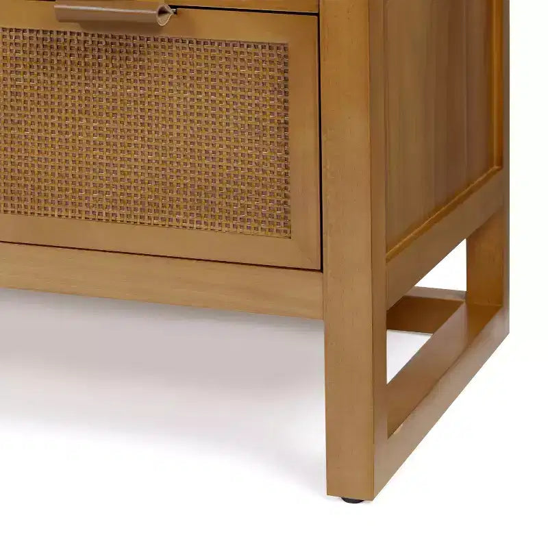 Hatteras Modern Boho 6-Drawer Dresser with Solid Wood & Natural Rattan Accents-Teamson Home