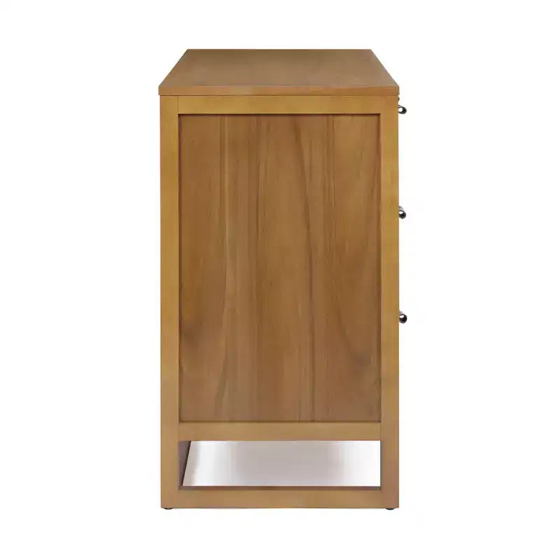 Hatteras Modern Boho 6-Drawer Dresser with Solid Wood & Natural Rattan Accents-Teamson Home