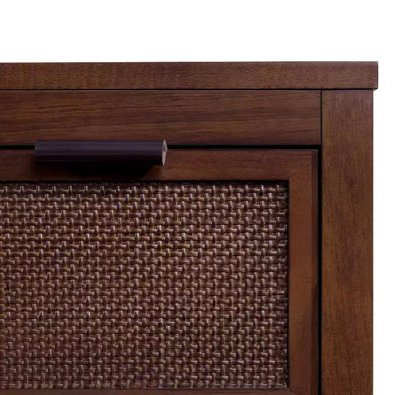 Hatteras Modern Boho 6-Drawer Dresser with Solid Wood & Natural Rattan Accents-Teamson Home