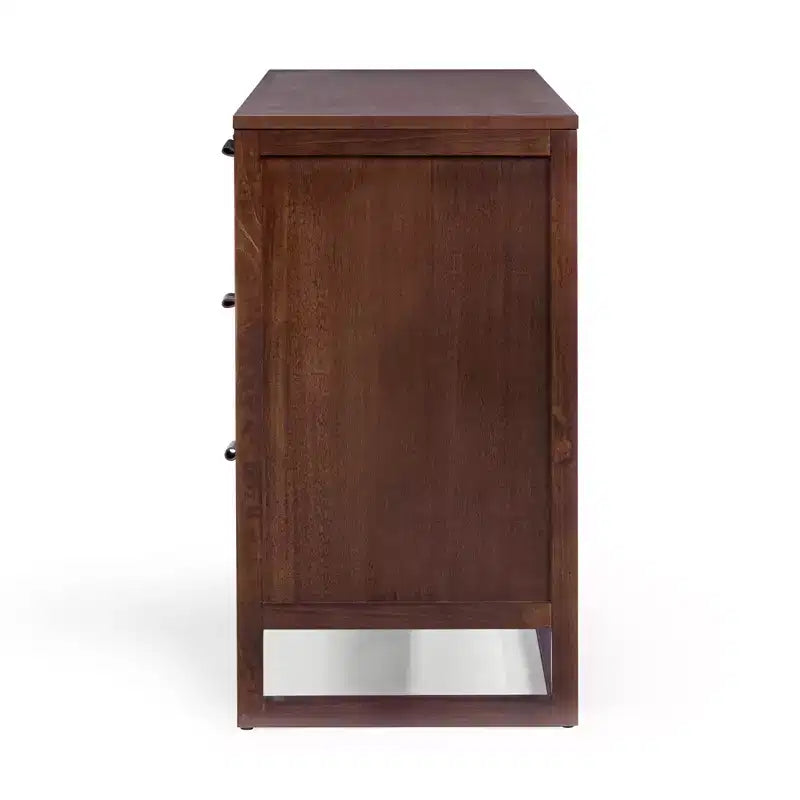 Hatteras Modern Boho 6-Drawer Dresser with Solid Wood & Natural Rattan Accents-Teamson Home