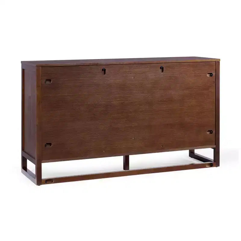 Hatteras Modern Boho 6-Drawer Dresser with Solid Wood & Natural Rattan Accents-Teamson Home