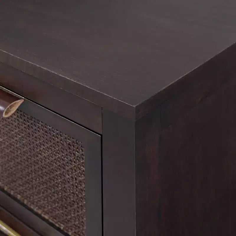 Hatteras Modern Boho 6-Drawer Dresser with Solid Wood & Natural Rattan Accents-Teamson Home