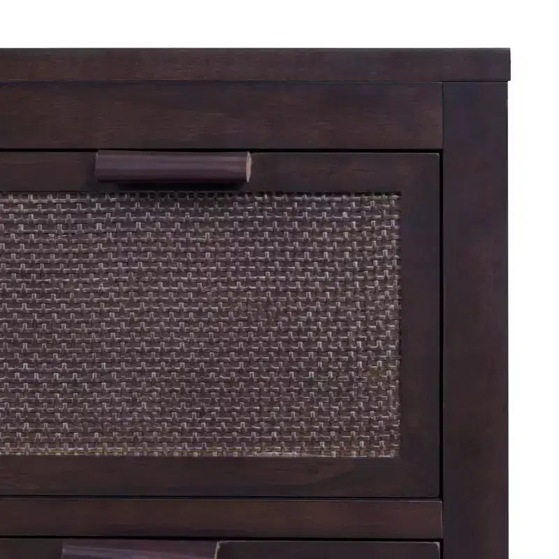 Hatteras Modern Boho 6-Drawer Dresser with Solid Wood & Natural Rattan Accents-Teamson Home