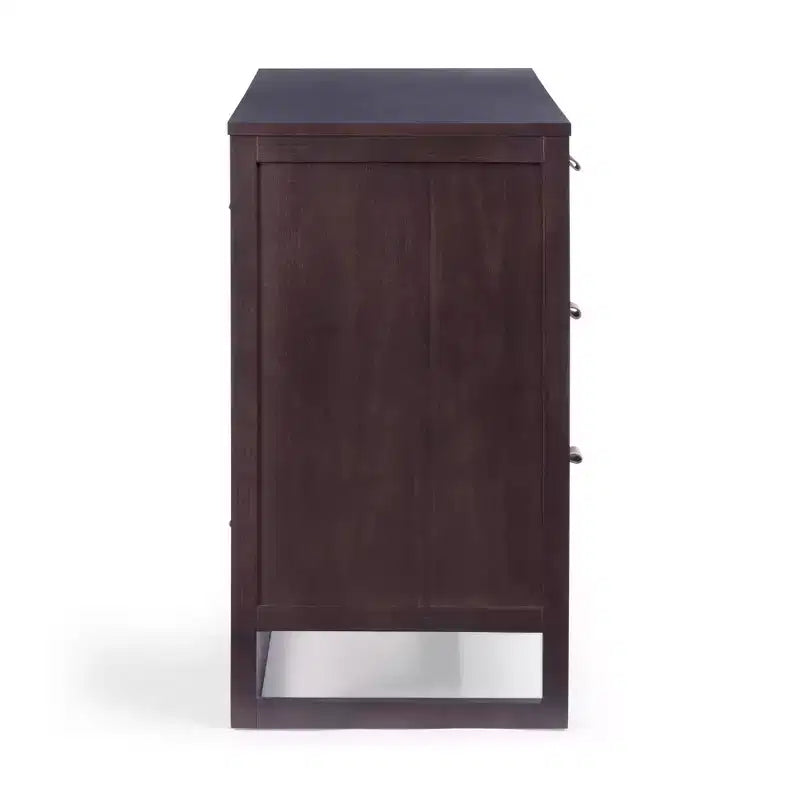 Hatteras Modern Boho 6-Drawer Dresser with Solid Wood & Natural Rattan Accents-Teamson Home