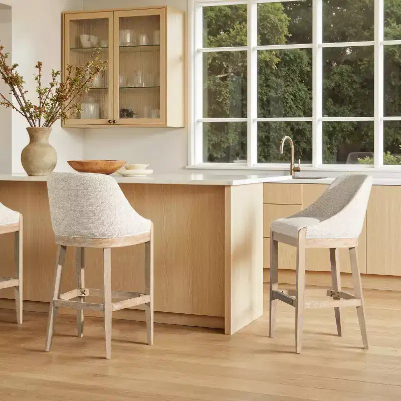 Jennifer Taylor Home Newport 30.5 Coastal Curved Back Upholstered Counter Stool