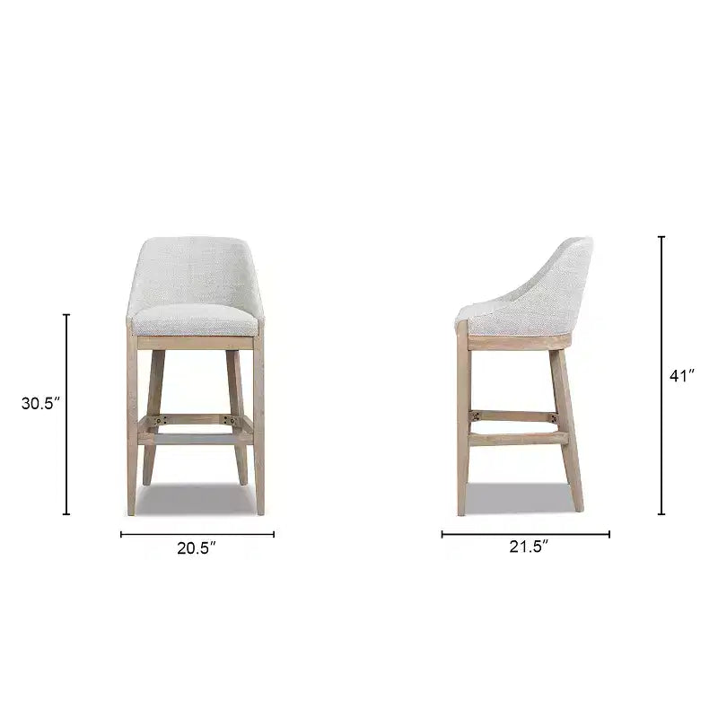 Jennifer Taylor Home Newport 30.5 Coastal Curved Back Upholstered Counter Stool