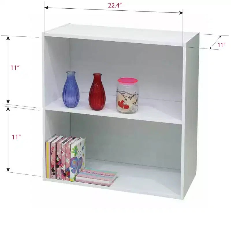Kings Brand Furniture - Wood 2-Tier Shelf Bookcase Storage Organizer