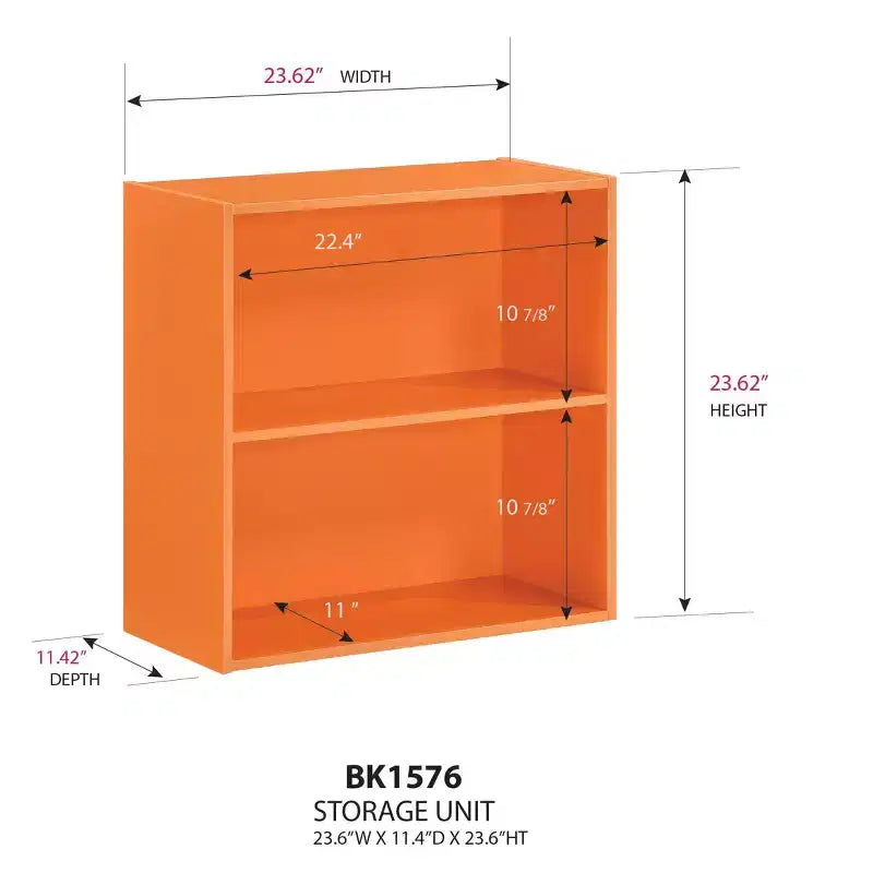 Kings Brand Furniture - Wood 2-Tier Shelf Bookcase Storage Organizer