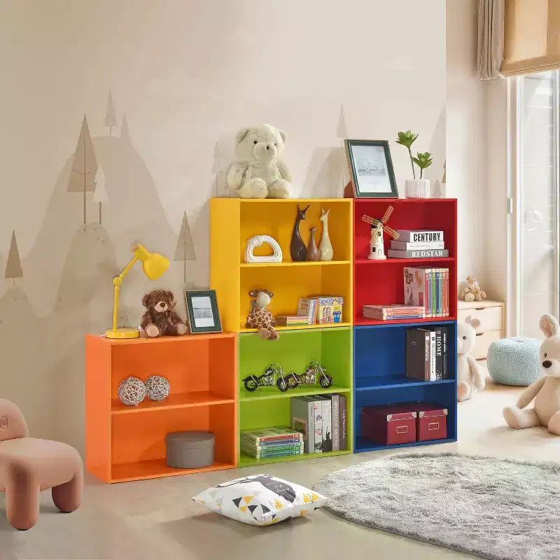 Kings Brand Furniture - Wood 2-Tier Shelf Bookcase Storage Organizer