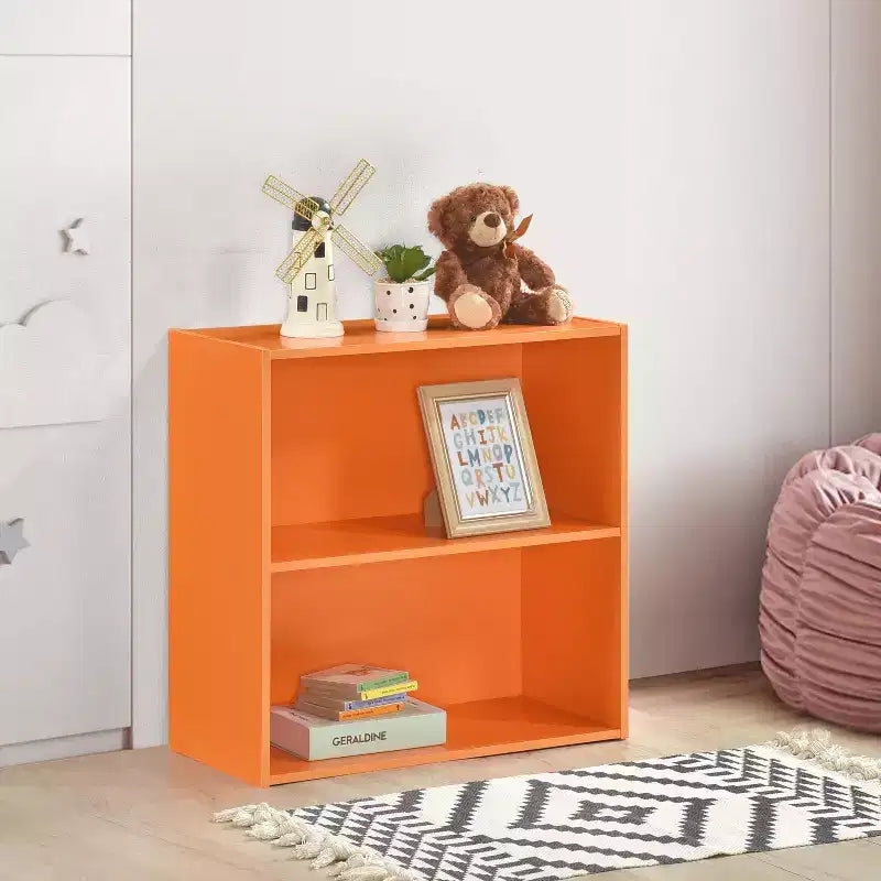 Kings Brand Furniture - Wood 2-Tier Shelf Bookcase Storage Organizer