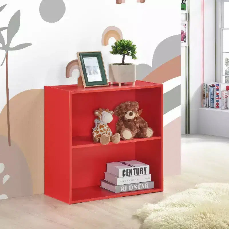 Kings Brand Furniture - Wood 2-Tier Shelf Bookcase Storage Organizer