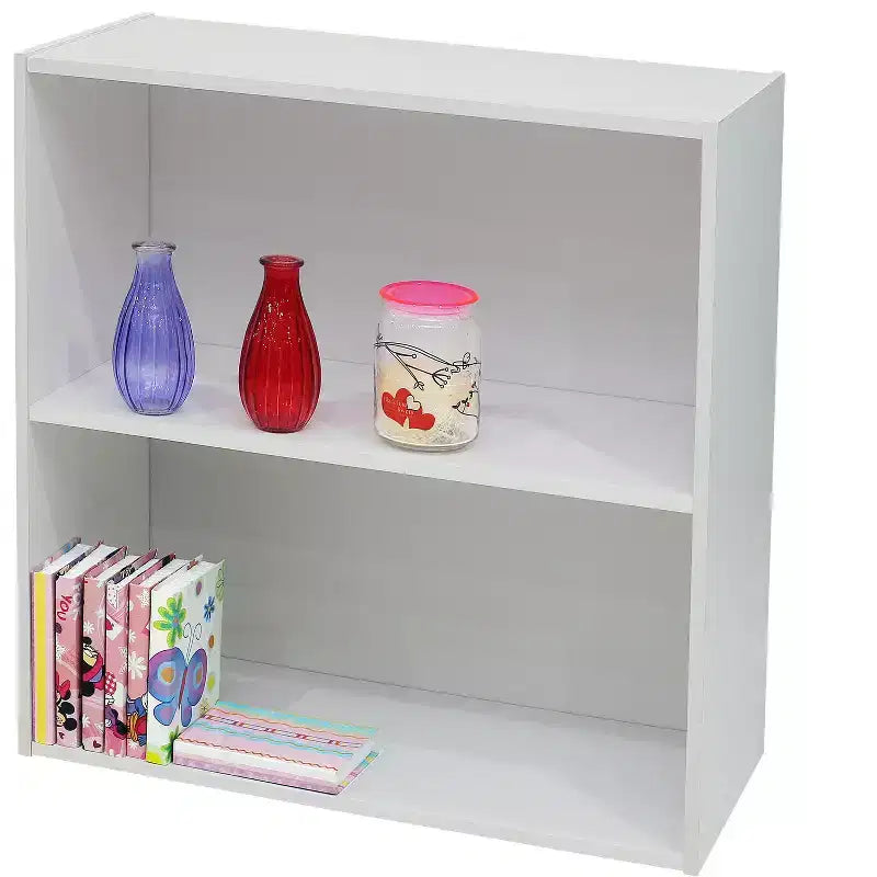 Kings Brand Furniture - Wood 2-Tier Shelf Bookcase Storage Organizer
