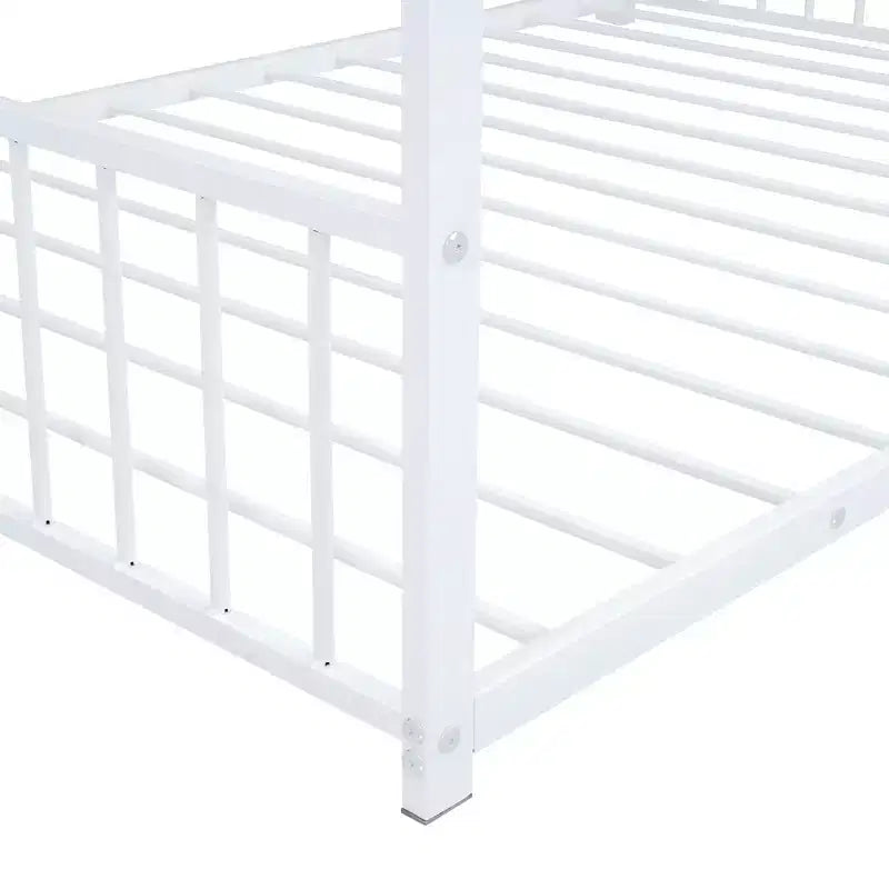 Bellemave House Platform Bed Full Size, Full Size House Bed with Headboard, Footboard and Slats Support,White