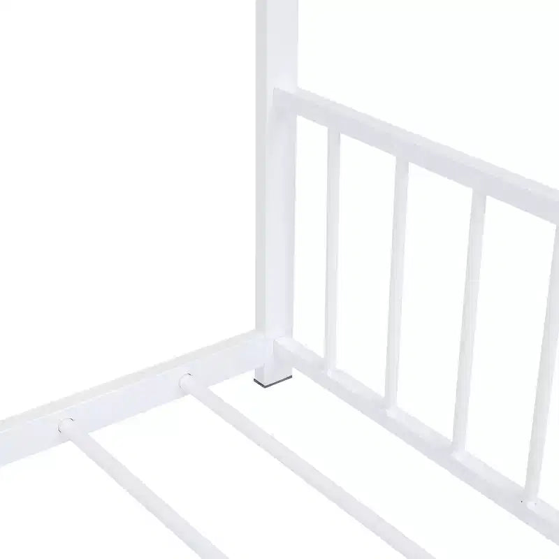 Bellemave House Platform Bed Full Size, Full Size House Bed with Headboard, Footboard and Slats Support,White