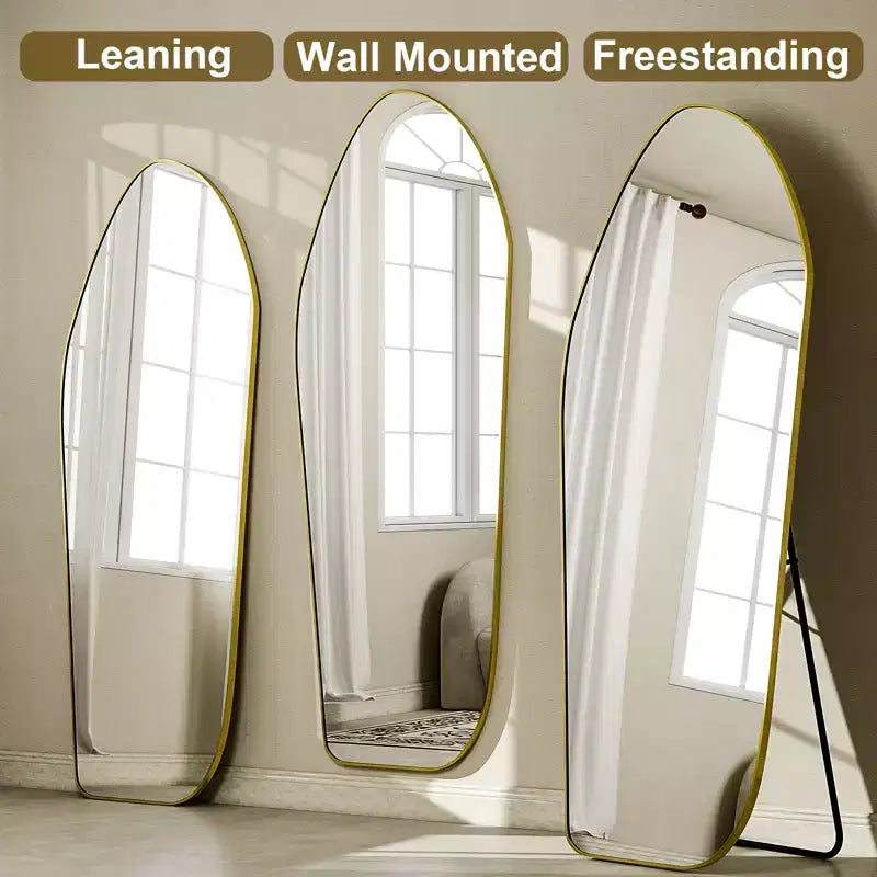 BEAUTYPEAK Irregular Full Length Mirror - 67x24 Inch Black