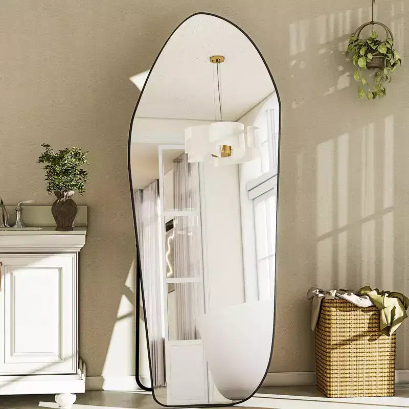 BEAUTYPEAK Irregular Full Length Mirror - 67x24 Inch Black