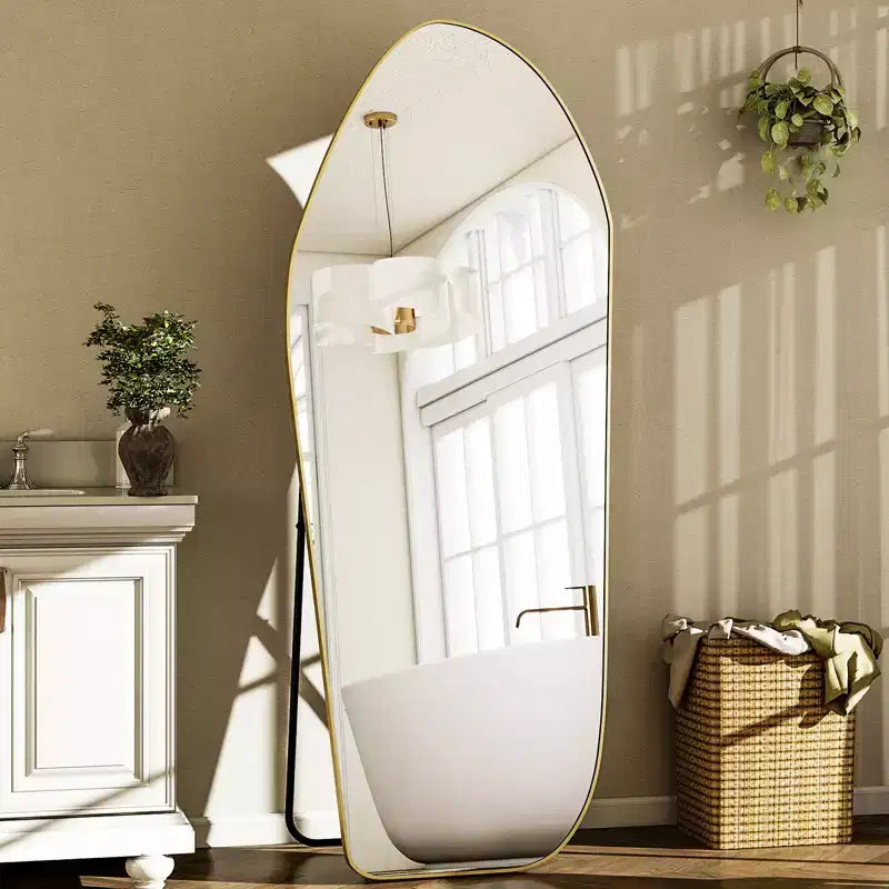 BEAUTYPEAK Irregular Full Length Mirror - 67x24 Inch Black