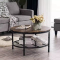 VINGLI Round Coffee Tables Living Room, 31.5 Wooden Coffee Table with Storage