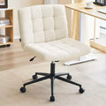 Furniliving Swivel Task and Office Chair, Faux Shearling