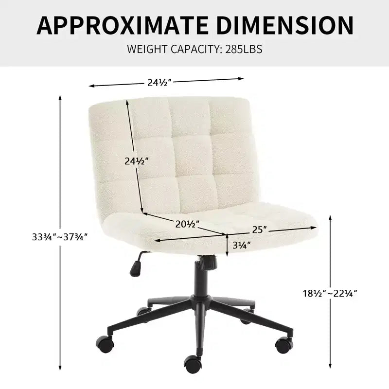 Furniliving Swivel Task and Office Chair, Faux Shearling
