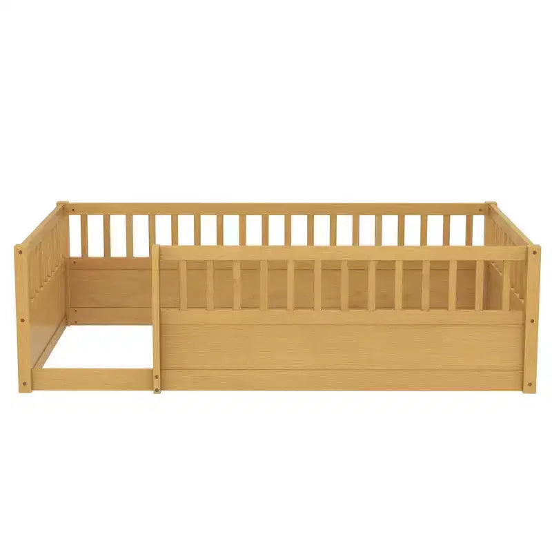 GDFStudio Julian Modern Montessori Floor Bed with Fence