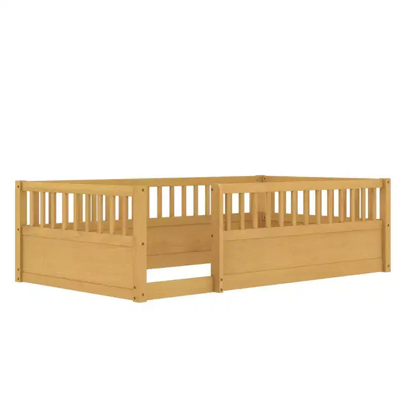 GDFStudio Julian Modern Montessori Floor Bed with Fence