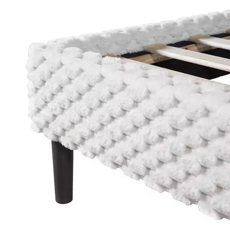Queen/King Size Upholstered Bed Frame with Soft Backrest, Wood Platform Bed Frame for Bedroom - ModernLuxe