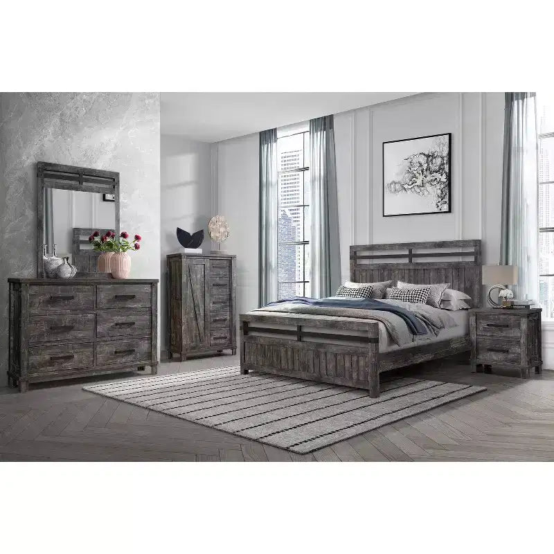 HomeStock Black and Gold Mirror with Modern Frame Stylish Bedroom Accent for Sophisticated Dcor