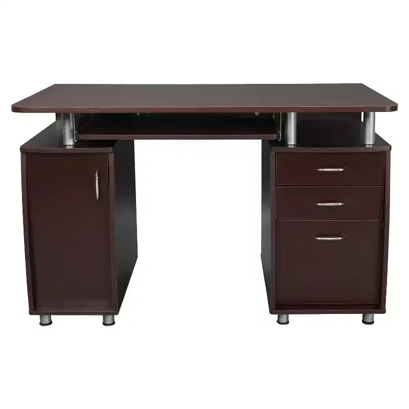 Okak 47.5IN Modern Home Office Desks, Computer Desk with 3 Drawers and 1 Cabinet Door, Writing Desk for Living Room, Study