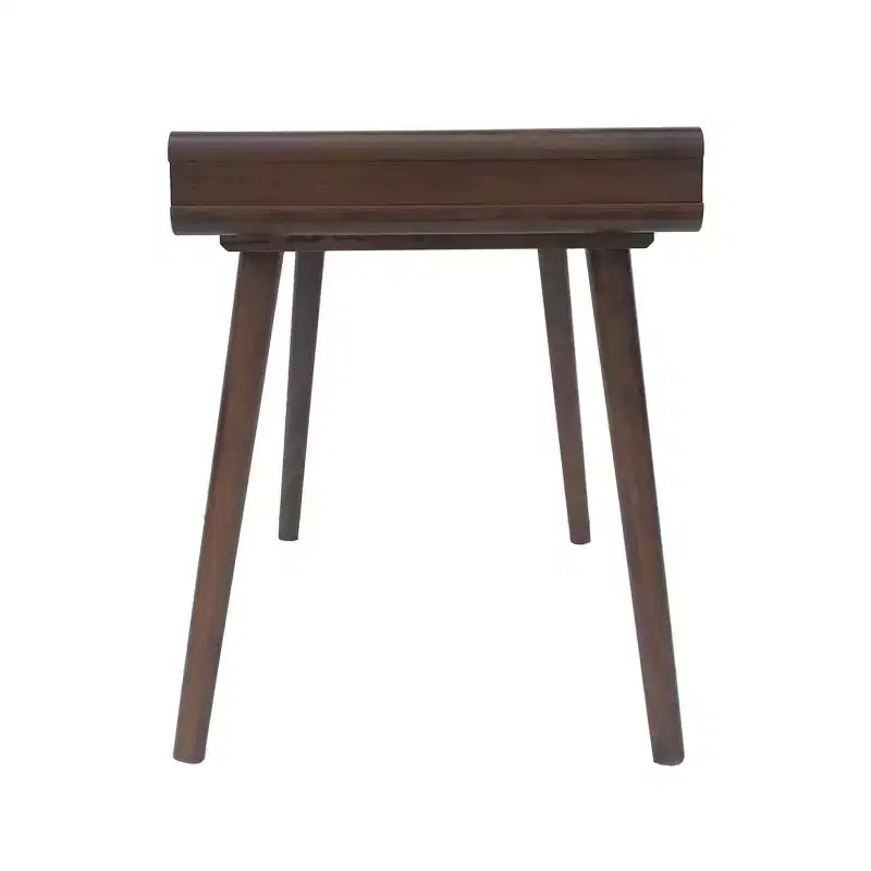 Okak 40IN Elegent Standing Desk with Large Drawers, Computer Desk with Wooden Legs, Home Office Desks for Workplace, Reading Room, Brown