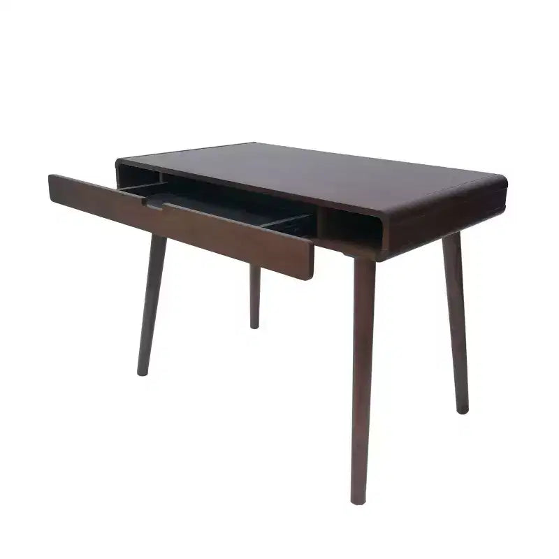 Okak 40IN Elegent Standing Desk with Large Drawers, Computer Desk with Wooden Legs, Home Office Desks for Workplace, Reading Room, Brown