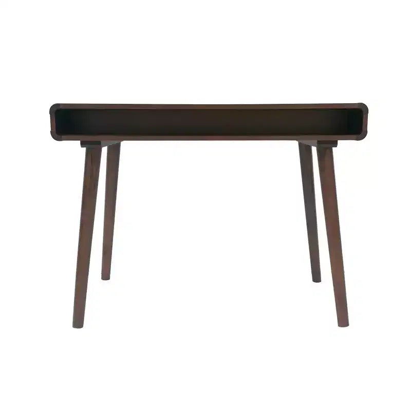 Okak 40IN Elegent Standing Desk with Large Drawers, Computer Desk with Wooden Legs, Home Office Desks for Workplace, Reading Room, Brown