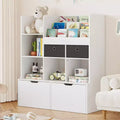 Toy Storage Organizer 47.8in Kids Bookshelf with Drawers Modern Bookcase with Cubbies Floor Storage Cabinet Wooden Toy Chest for Playroom Nursery