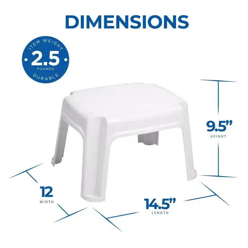 Gracious Living Single Step Stool, Small Step Stool, 9 1/2 Inches, White