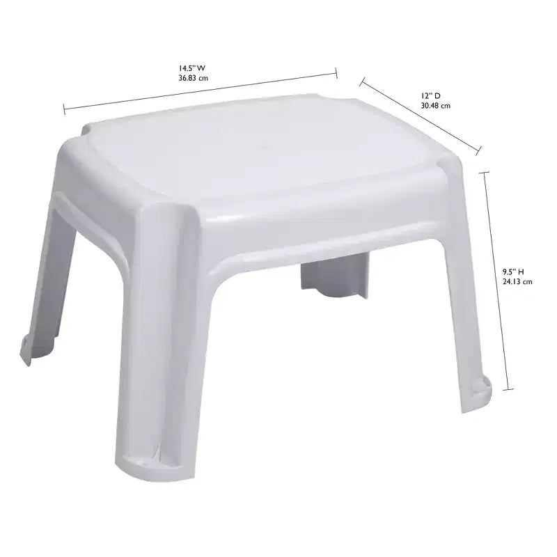 Gracious Living Single Step Stool, Small Step Stool, 9 1/2 Inches, White