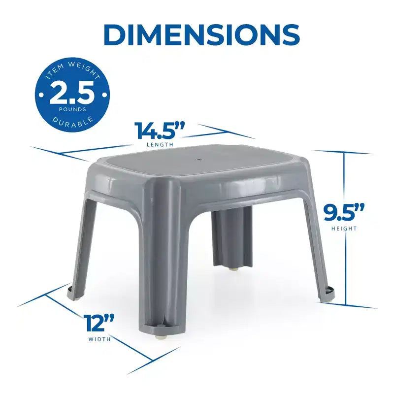 Gracious Living Single Step Stool, Small Step Stool, 9 1/2 Inches, White